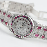Royal Oak Ladies Vintage White Gold Diamond & Ruby Quartz (1997) image 3