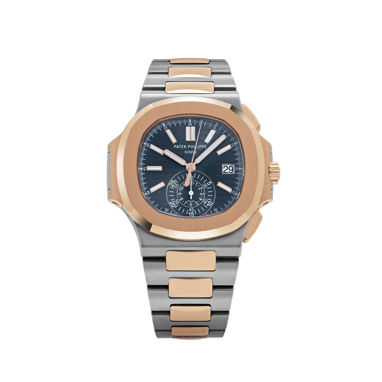 Nautilus Chronograph Stainless Steel Rose Gold Blue Dial (2019) image 0
