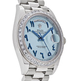 Day-Date Platinum Ice Blue Arabic Dial Diamond Bezel image 1