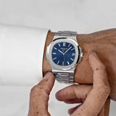 Nautilus 40th Anniversary Platinum Blue Diamond Baguette Dial Limited Edition image 9