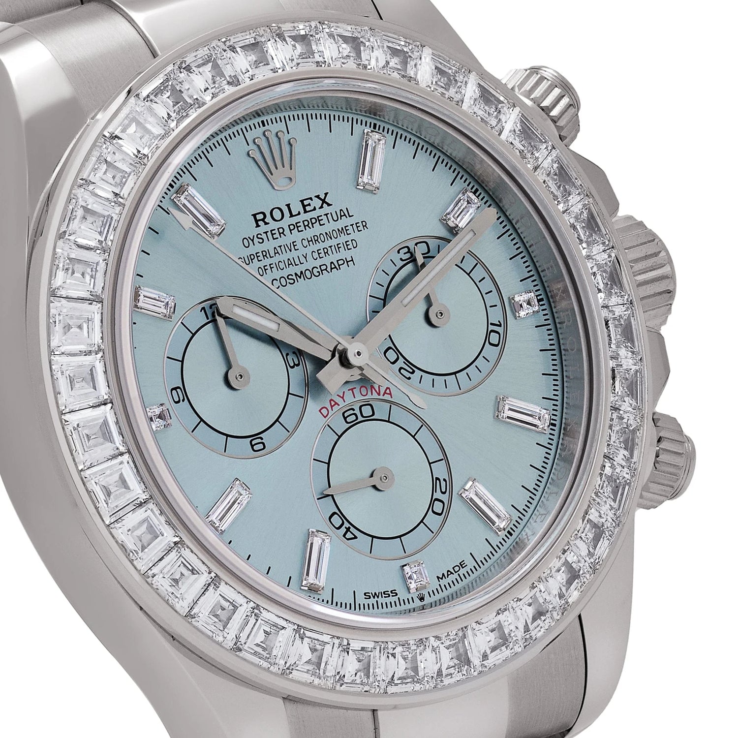 Daytona Platinum Ice Blue Diamond Dial Diamond Bezel image 4