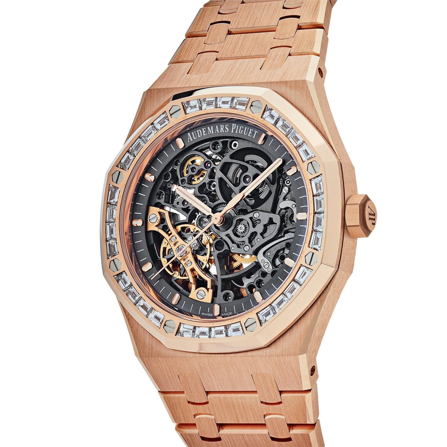 Royal Oak Double Balance Wheel Openworked Rose Gold Baguette Bezel (2021) image 1