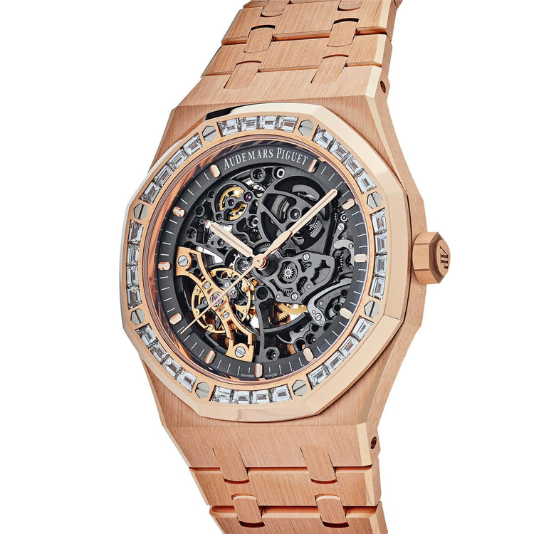 Royal Oak Double Balance Wheel Openworked Rose Gold Baguette Bezel (2021) image 1
