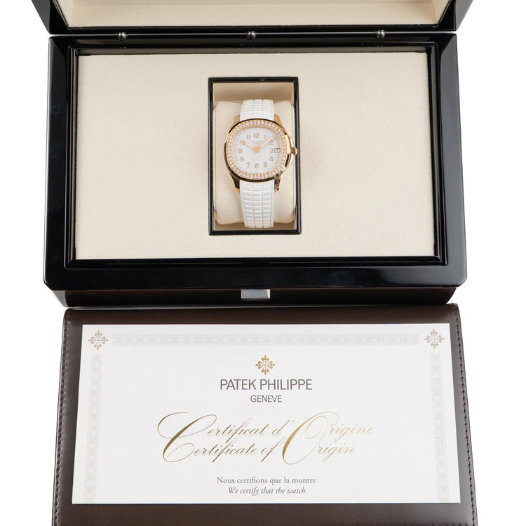 Aquanaut Luce Rose Gold White Dial Diamond Bezel image 1