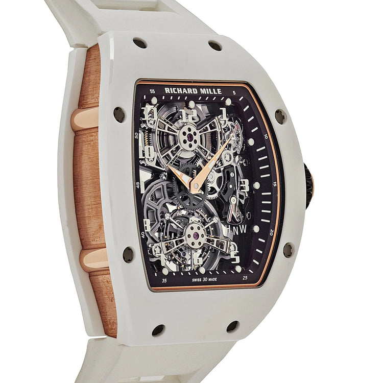 RM 17-01 White Ceramic Rose Gold Manual Wind Tourbillon image 6