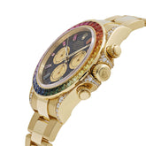 Daytona Rainbow Yellow Gold Black Dial Diamond Sapphire Bezel image 7