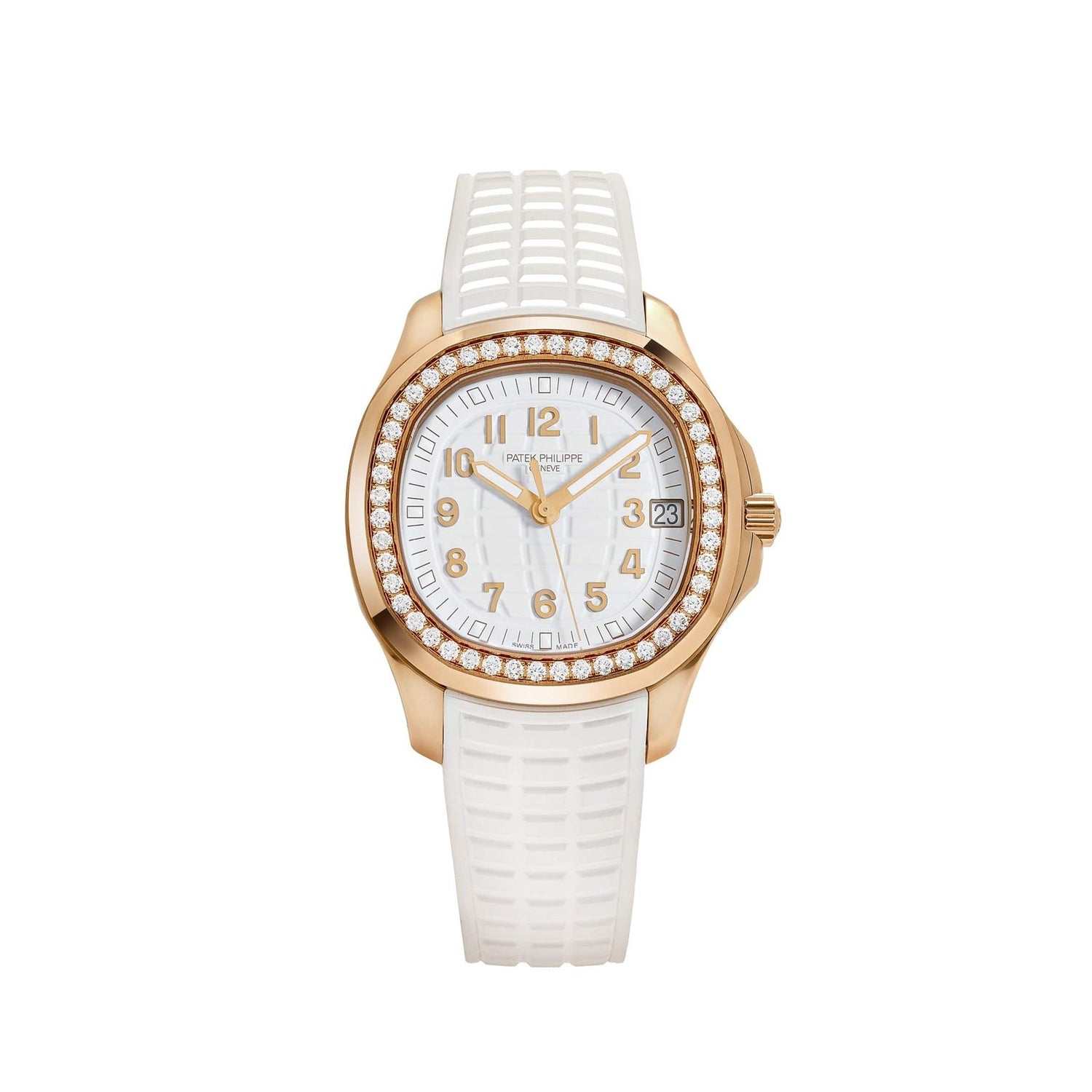 Aquanaut Luce Rose Gold White Dial Diamond Bezel image 0