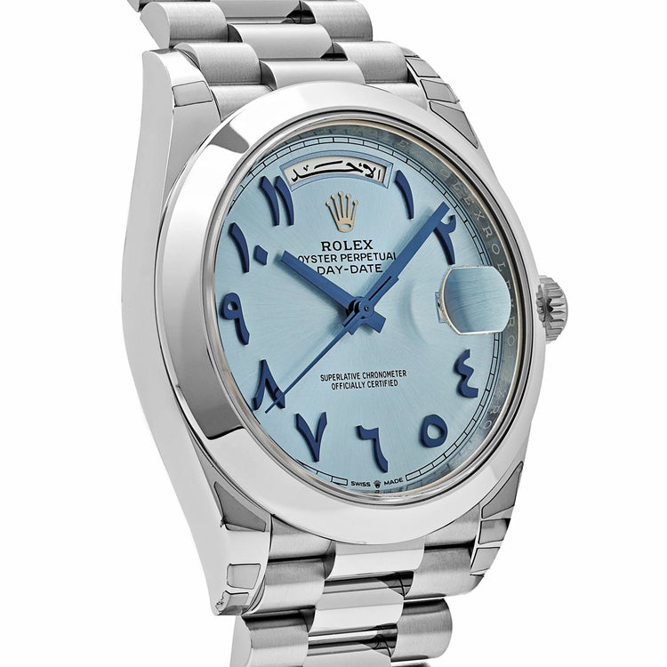 Day-Date Platinum Ice Blue Arabic Dial Smooth Dial image 5