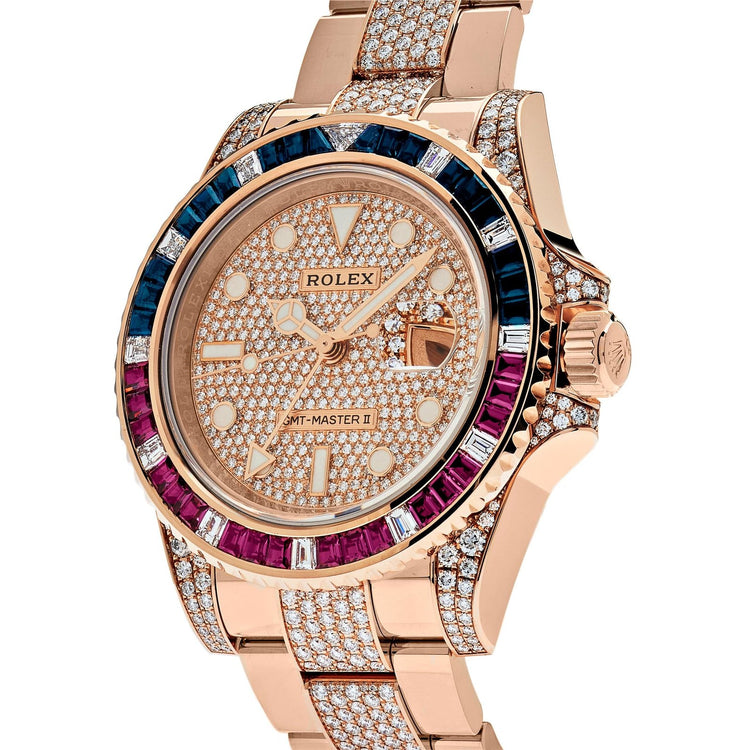 GMT-Master II Rose Gold Sapphire and Ruby Diamond Pave image 1