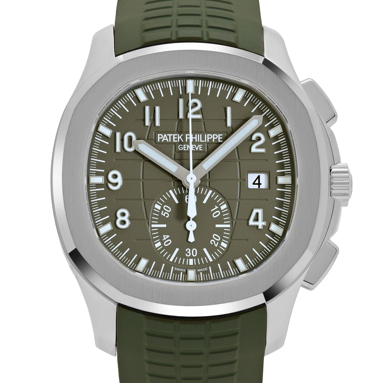 Aquanaut Chronograph White Gold Khaki Green Dial image 1