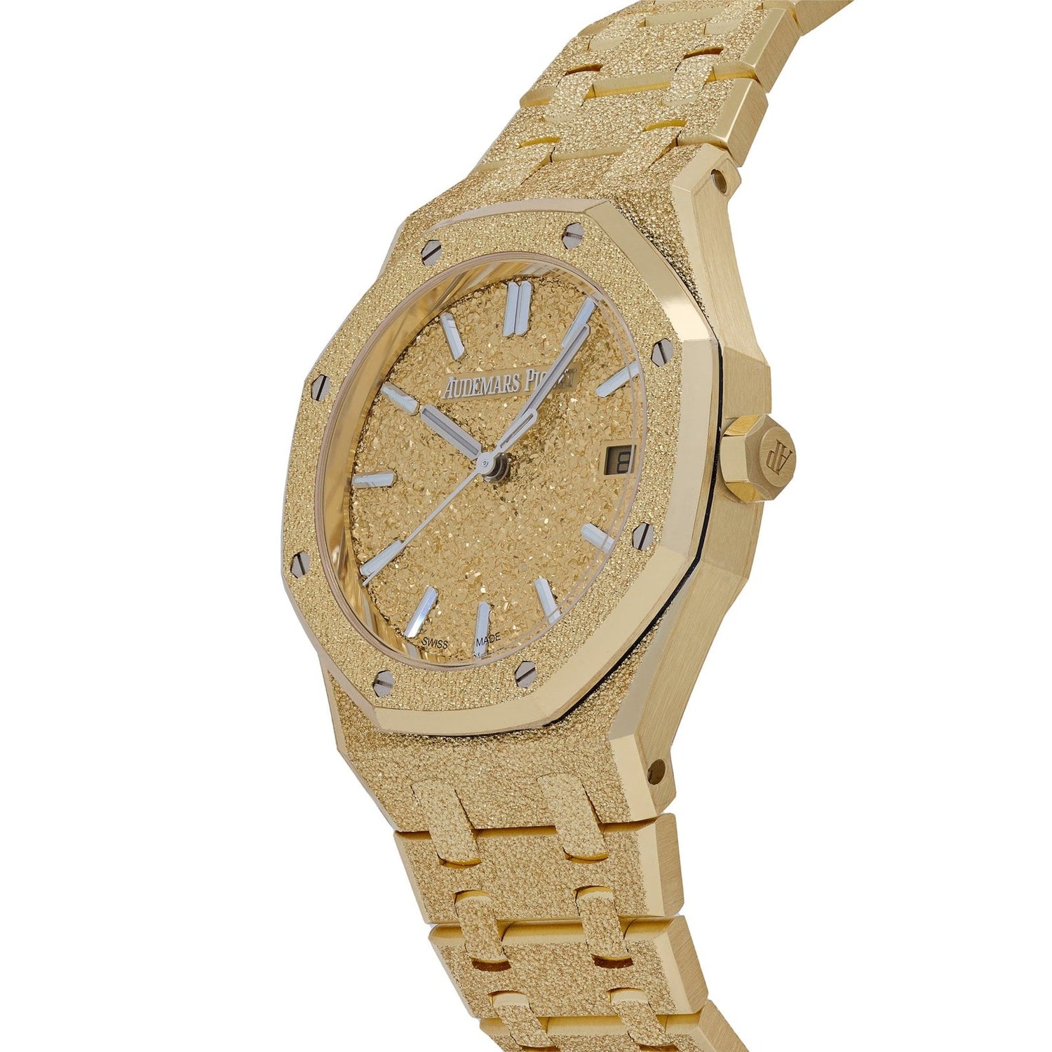Royal Oak Frosted Yellow Gold Crystal Sand Dial image 3