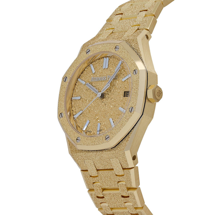 Royal Oak Frosted Yellow Gold Crystal Sand Dial image 3