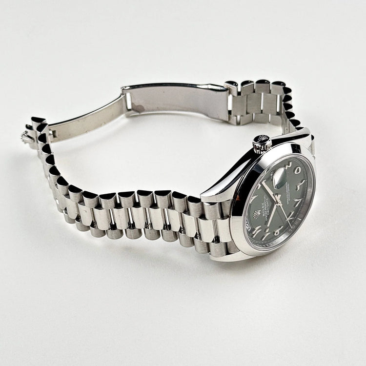 Day-Date Platinum Olive Green Arabic Dial image 7