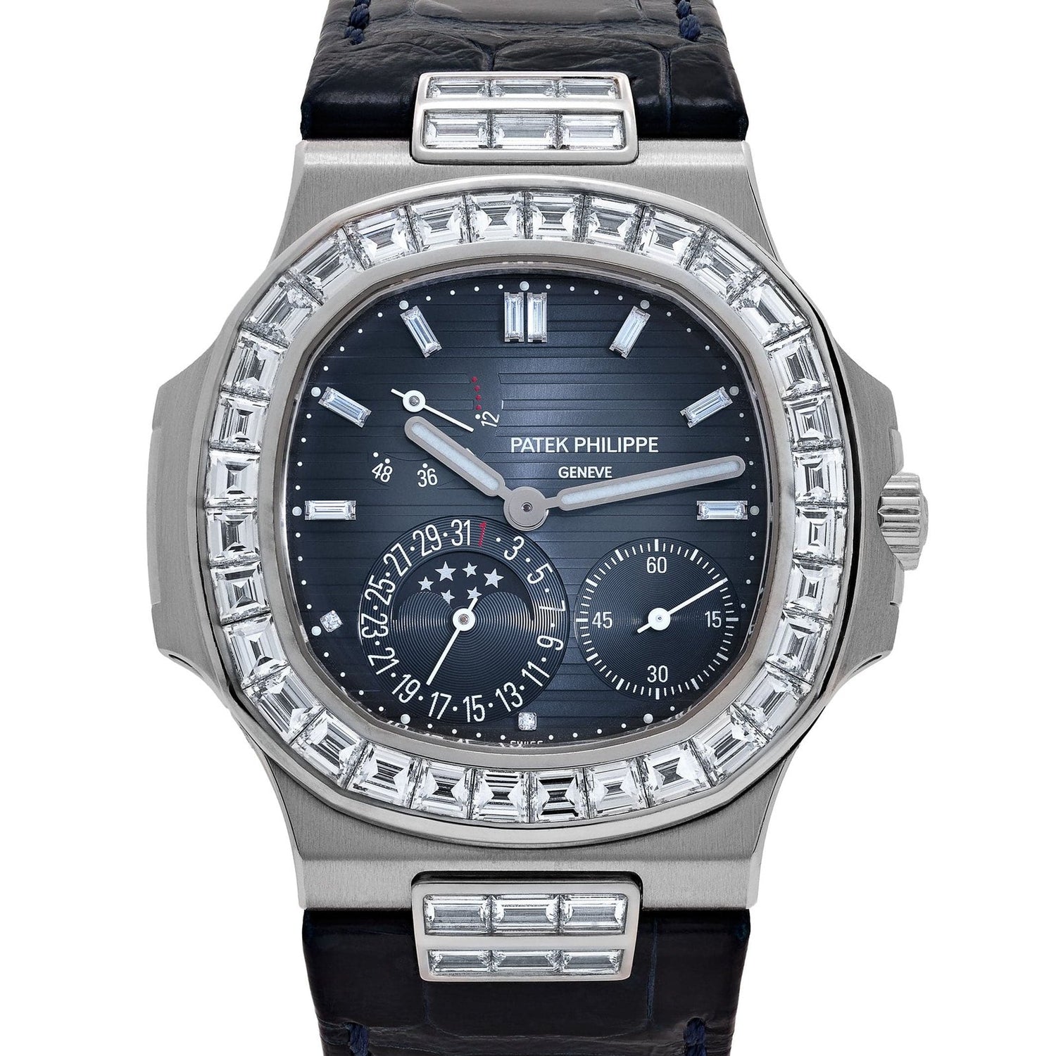 Nautilus White Gold Blue Diamond Dial Diamond Bezel (2017) image 1