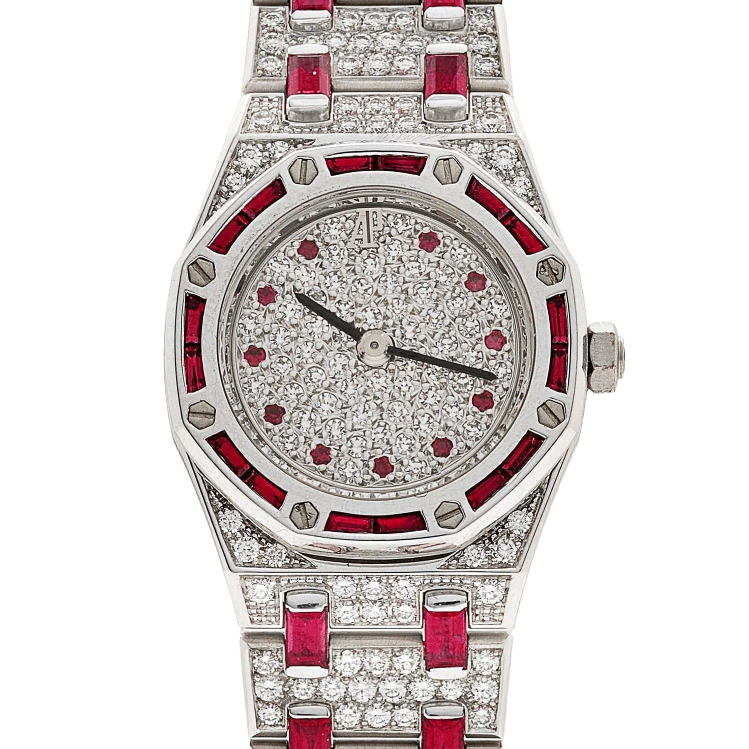 Royal Oak Ladies Vintage White Gold Diamond & Ruby Quartz (1997) image 9