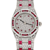 Royal Oak Ladies Vintage White Gold Diamond & Ruby Quartz (1997) image 9