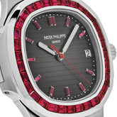 Nautilus Platinum Grey Dial Ruby Bezel image 6