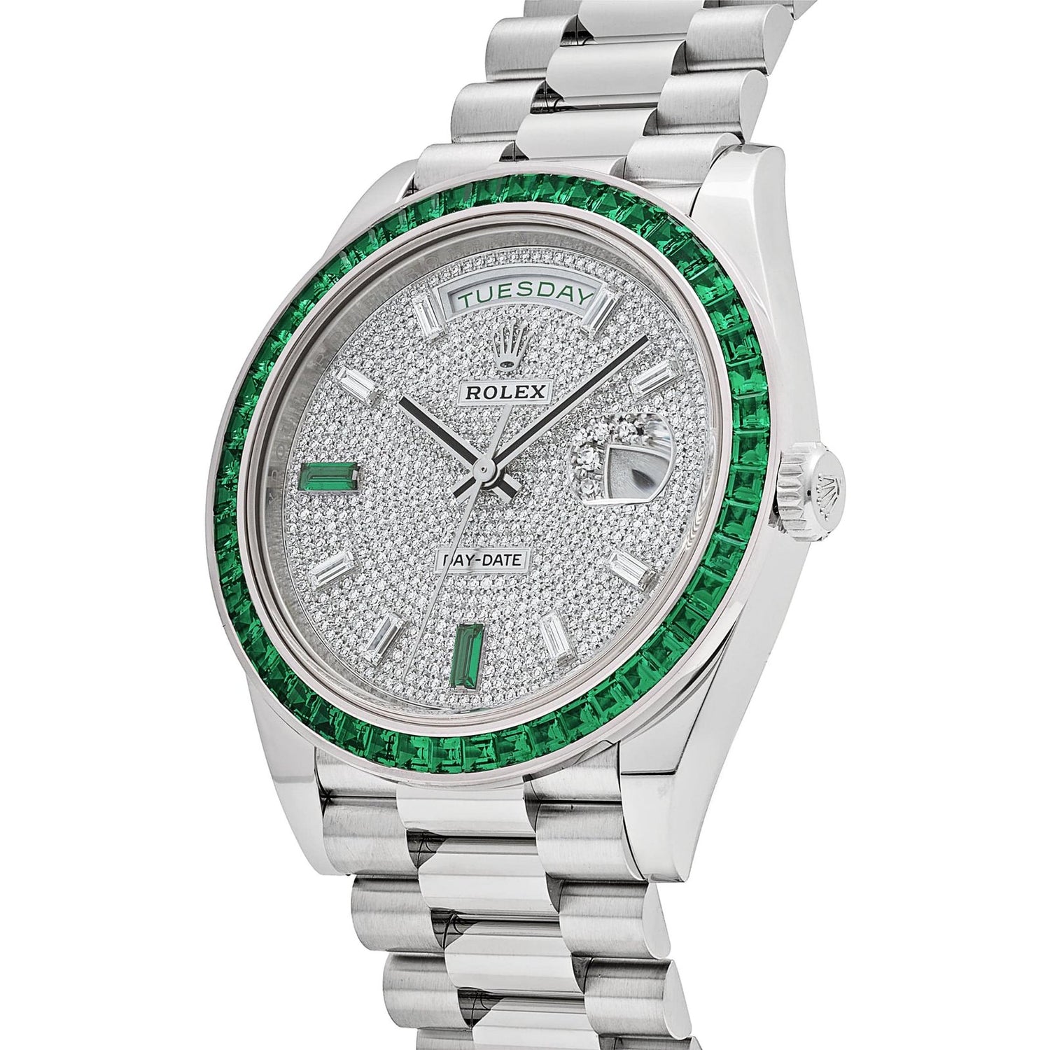 Day-Date Platinum Diamond Dial Emerald Bezel image 8
