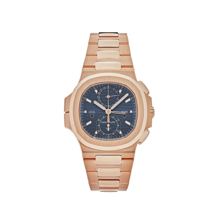 Nautilus Travel Time Flyback Chronograph Rose Gold Blue Dial image 0