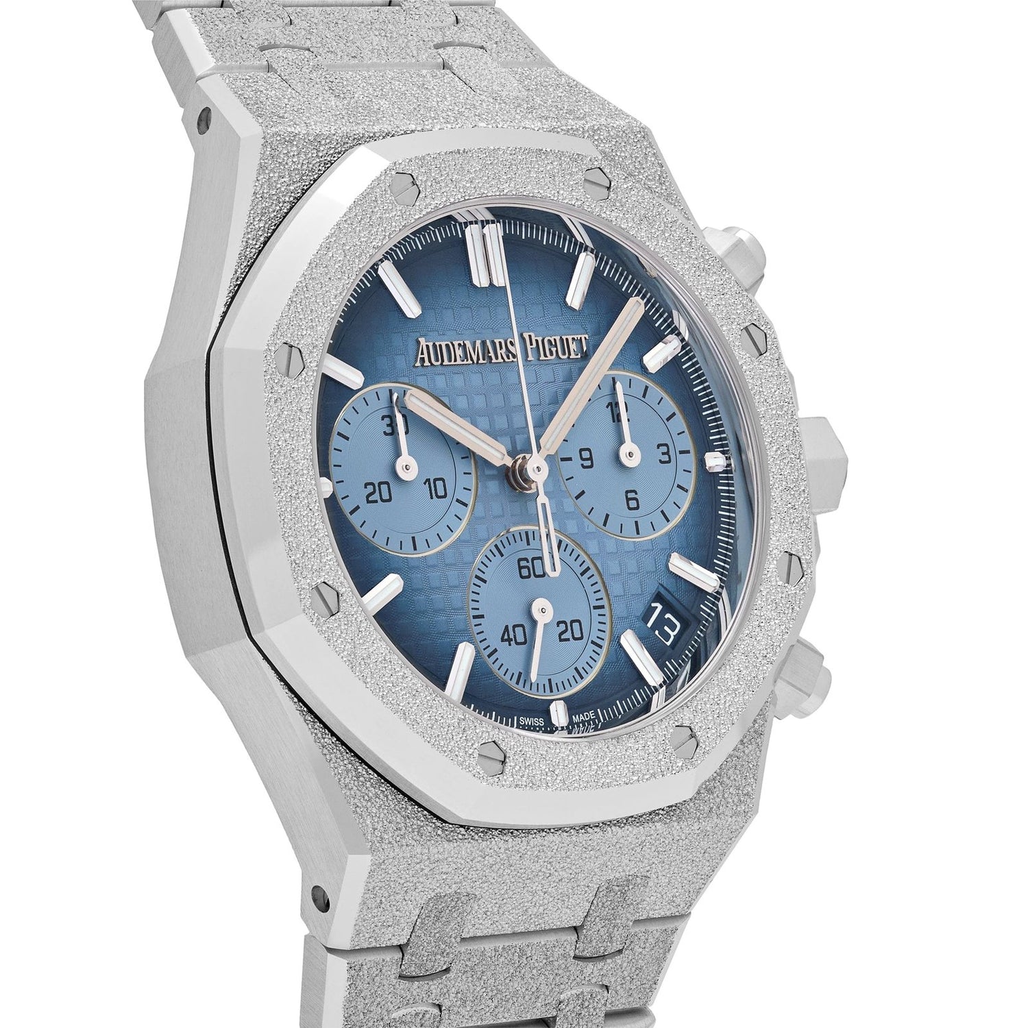 Royal Oak Chronograph Frosted White Gold Blue Dial image 3
