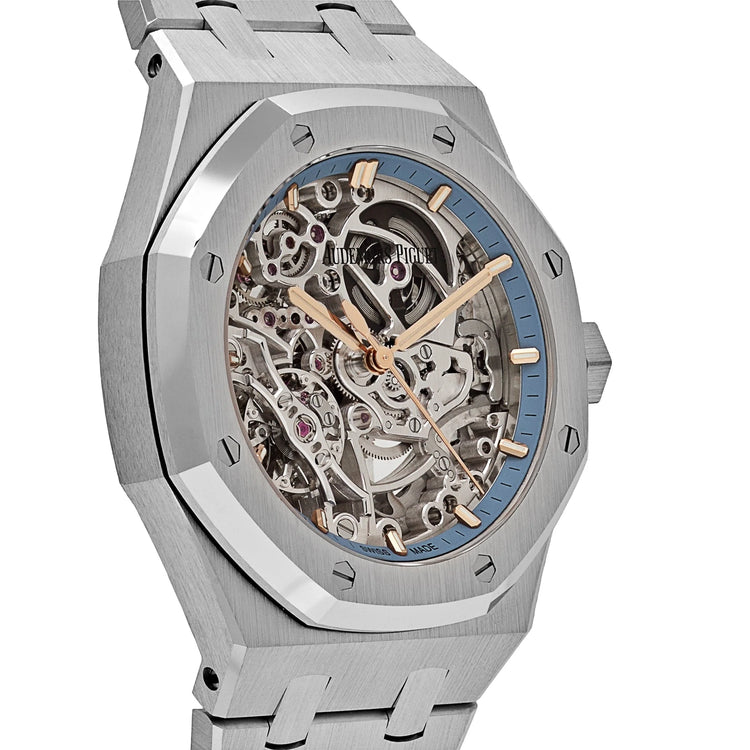 Royal Oak Double Balance Wheel Openworked White Gold Blue Bezel image 3