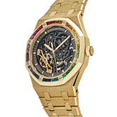Royal Oak Frosted Yellow Gold Double Balance Wheel Rainbow Bezel image 6