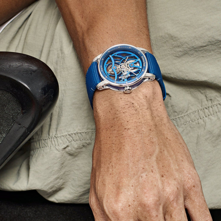 Code 11.59 Tourbillon Openworked White Gold Blue Ceramic Limited Edition image 5