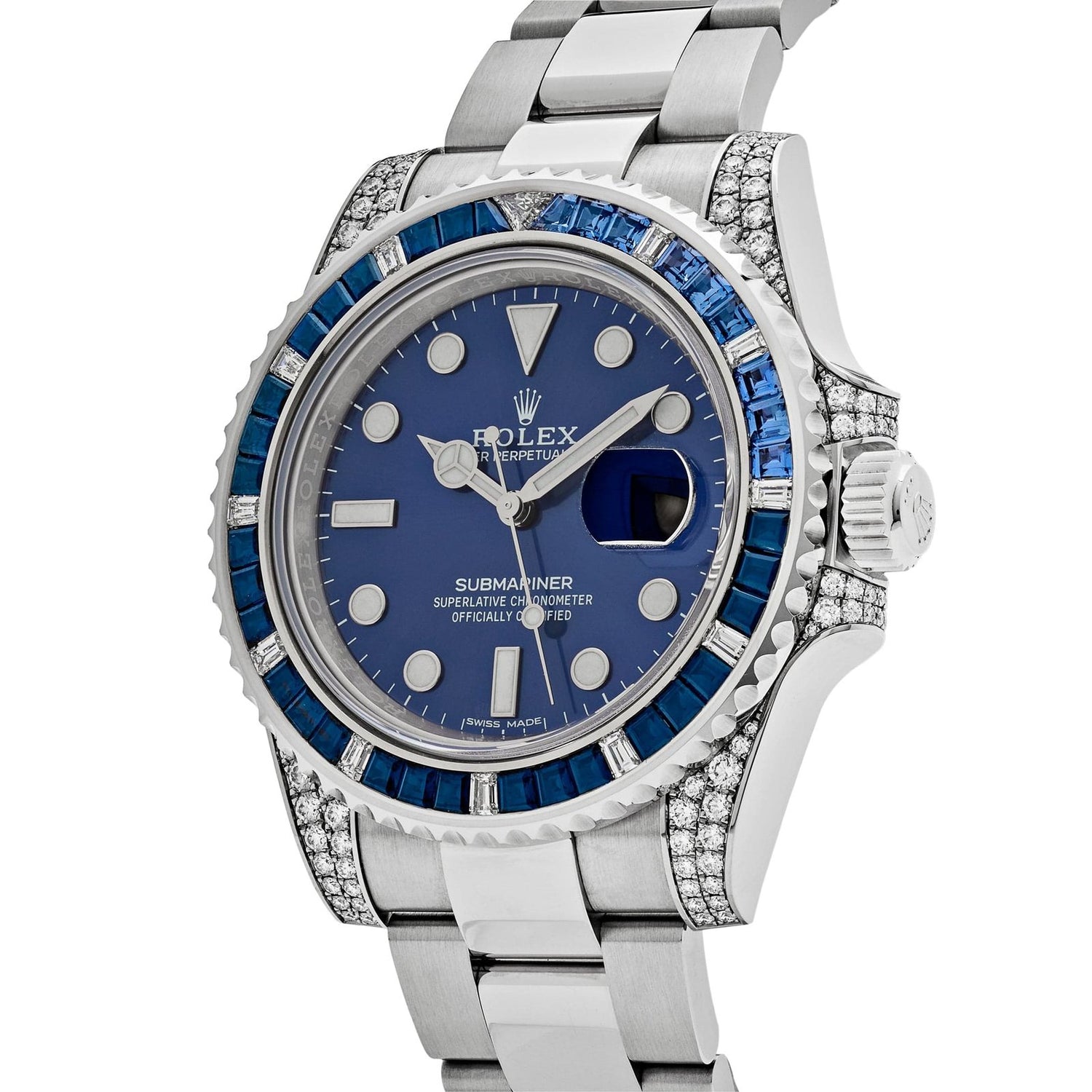 Submariner Date White Gold Blue Dial Sapphire Diamond Bezel (2019) image 4