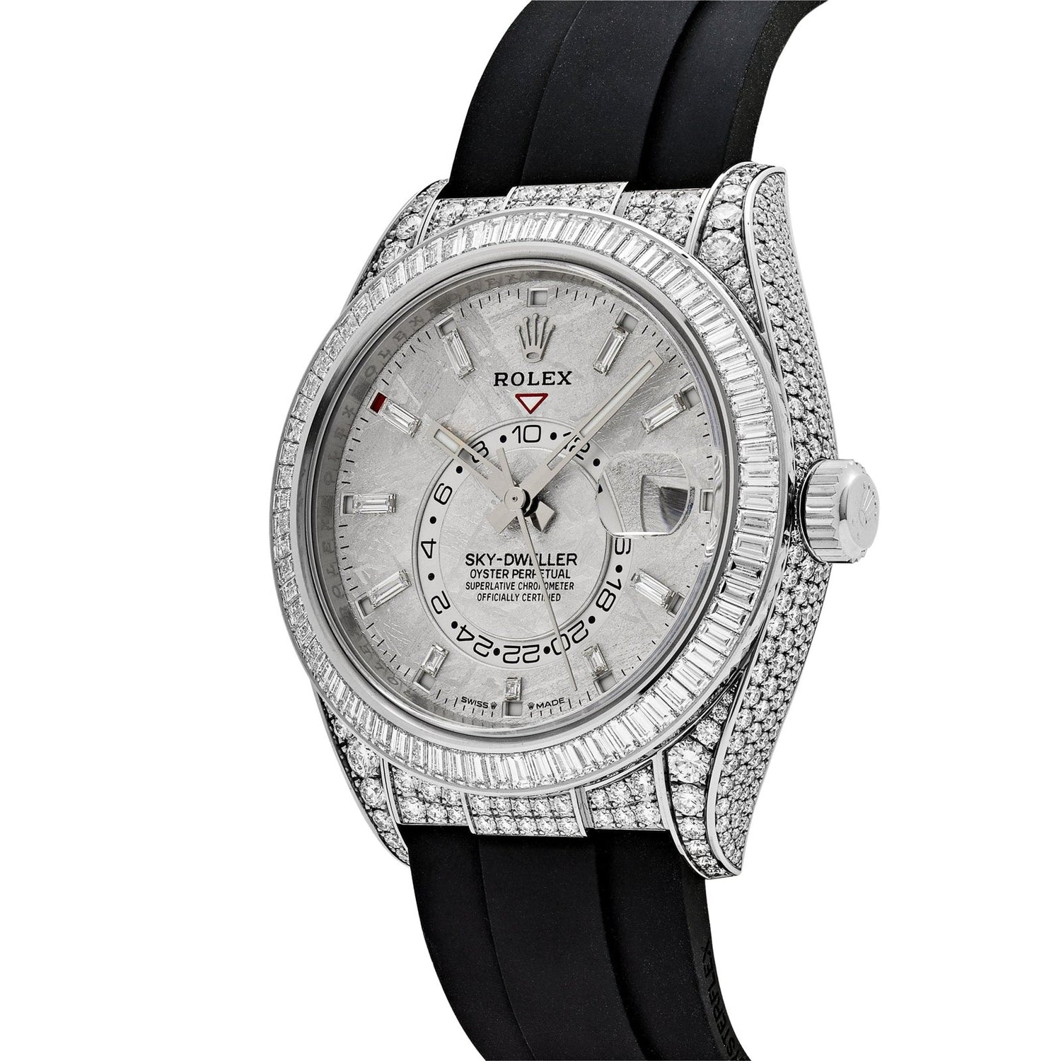 Sky-Dweller White Gold Meteorite Dial Diamond Bezel and Case image 4