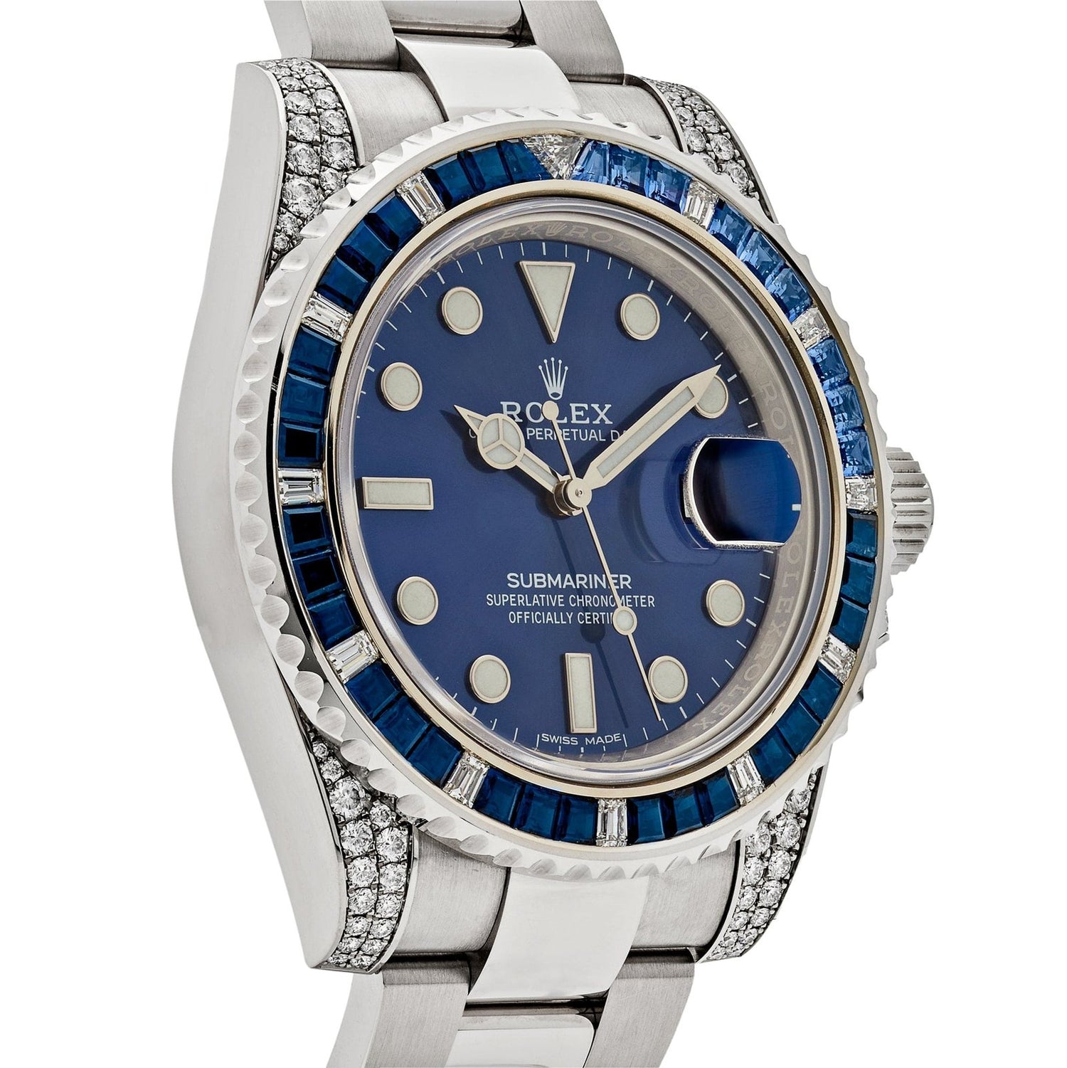 Submariner Date White Gold Blue Dial Sapphire Diamond Bezel (2019) image 6