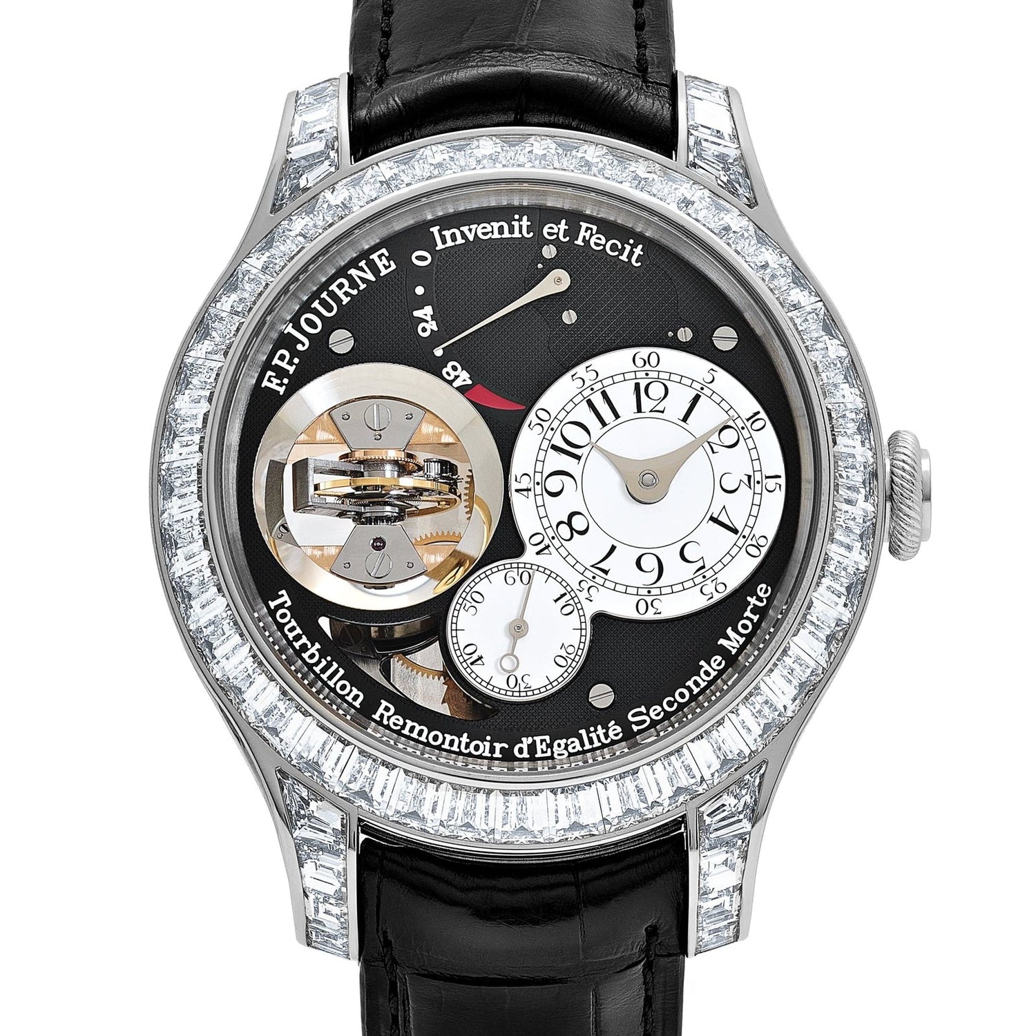 Tourbillon Souverain Joaillerie Platinum Diamond Bezel Black Dial image 1